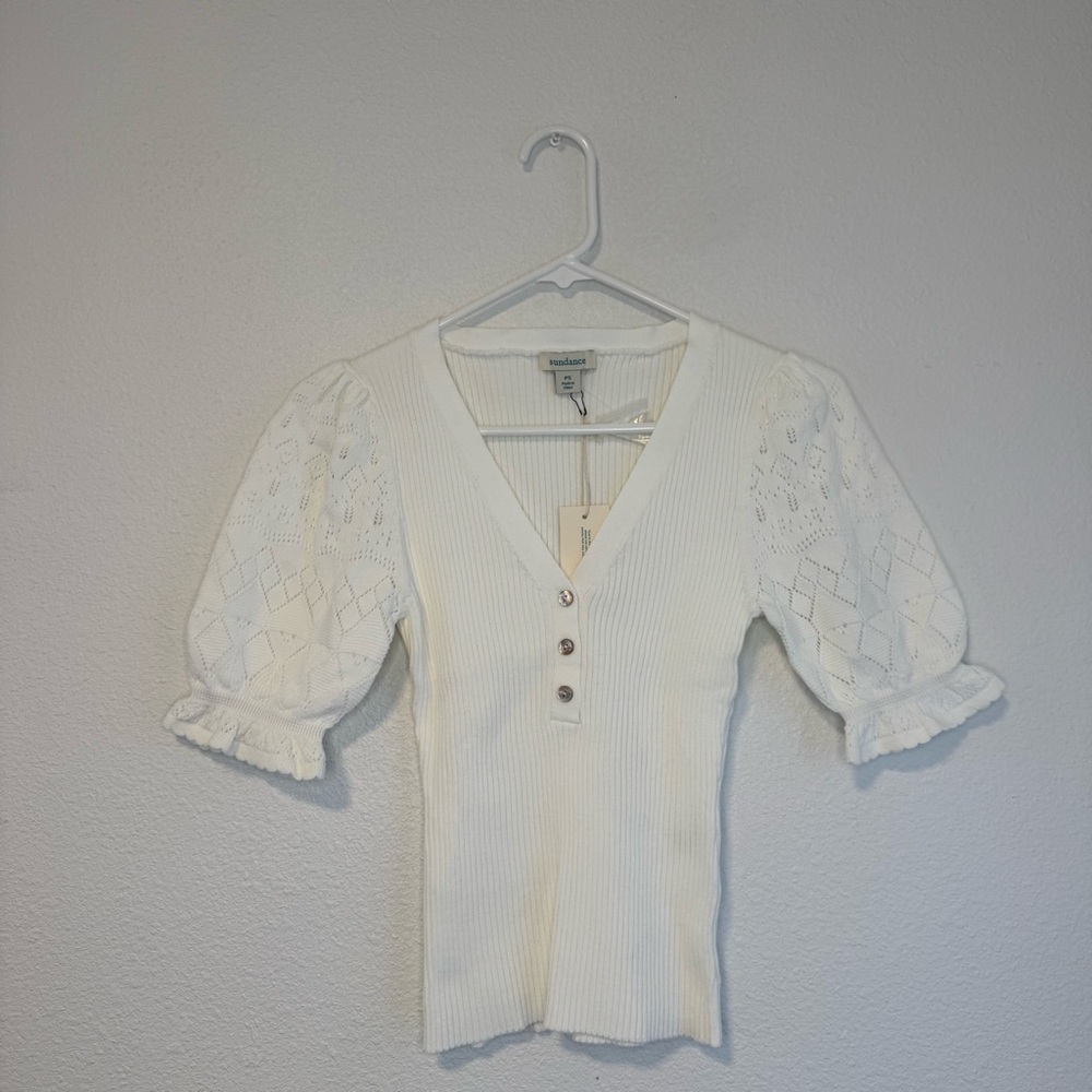 Sundance Twyla Stitch Sweater NWT in Ivory Small Petite - Picture 2 of 9